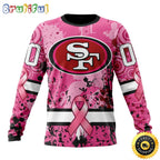 NFL San Francisco 49ers Crewneck Sweatshirt I Pink I Can In October We Wear Pink Breast Cancer Gift For Football Fans