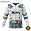 NFL Seattle Seahawks Crewneck Sweatshirt Autism Awareness Design Your Team In Style