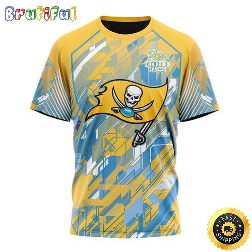 NFL Tampa Bay Buccaneers All Over Print 3D T Shirts Fearless Against Childhood Cancers Gift For Football Fans