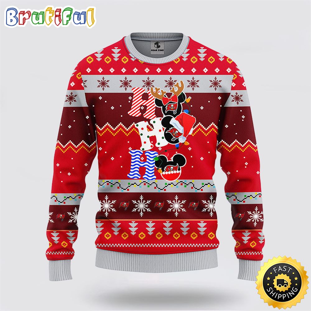 NFL Tampa Bay Buccaneers Ugly Sweater HoHoHo Mickey Ugly Christmas Sweater