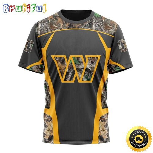 NFL Washington Commanders 3D T Shirt Camo Hunting Design Stylish Gear For Fans