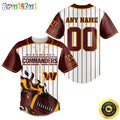 NFL Washington Commanders Baseball Jersey 3D Personalized Customization Options Available