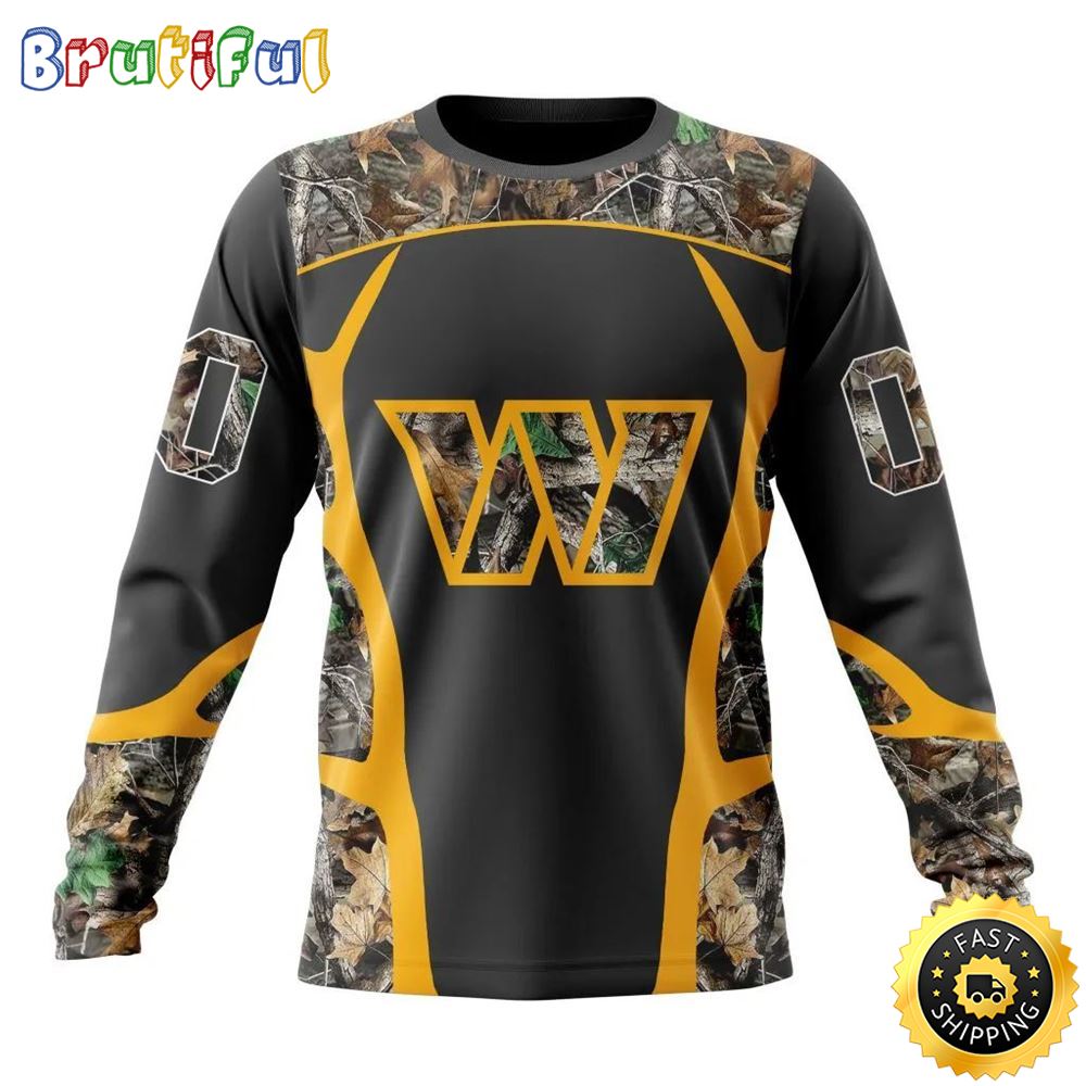 NFL Washington Commanders Crewneck Sweatshirt Camo Hunting Design Stylish Gear For Fans