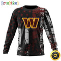 NFL Washington Commanders Crewneck Sweatshirt Classic Grunge American Flag Stylish Warmth For Fans