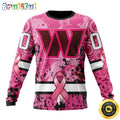 NFL Washington Commanders Crewneck Sweatshirt I Pink I Can In October We Wear Pink Breast Cancer Gift For Football Fans