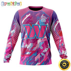 NFL Washington Commanders I Pink Crewneck Sweatshirt I Can Fearless Again Breast Cancer For Breast Cancer Survivors
