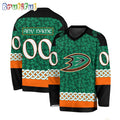 NHL Anaheim Ducks Jersey Special St.Patrick’s Day Design Hockey Jersey