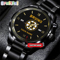 NHL Boston Bruins Black Fashion Watch Custom Hockey Game Time