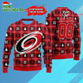 NHL Carolina Hurricanes Personalized Snow Tree Ugly Christmas Sweater