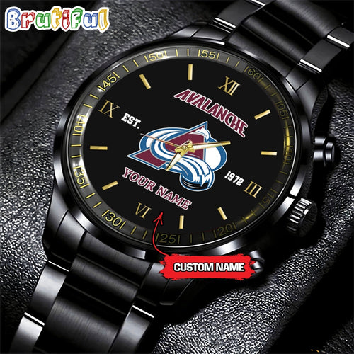 NHL Colorado Avalanche Black Fashion Watch Custom Hockey Game Time