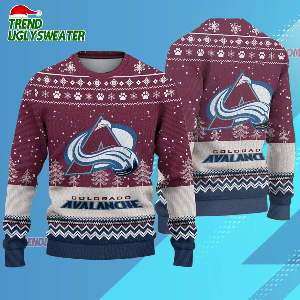 NHL Colorado Avalanche Hockey Team Design New Ugly Christmas Sweater
