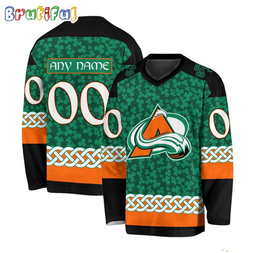 NHL Colorado Avalanche Jersey Special St.Patrick’s Day Design Hockey Jersey