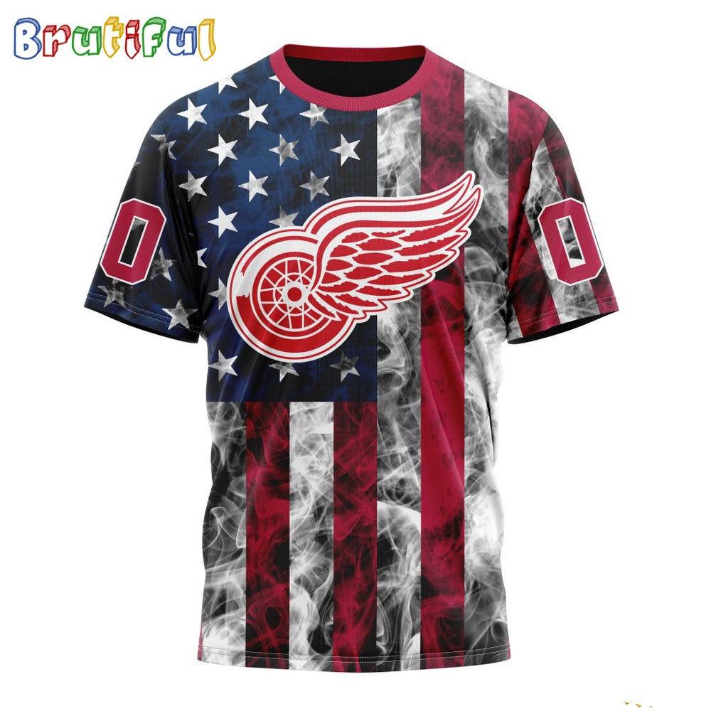 NHL Detroit Red Wings Happy Independence Day The 4th Of July 3D T Shirt