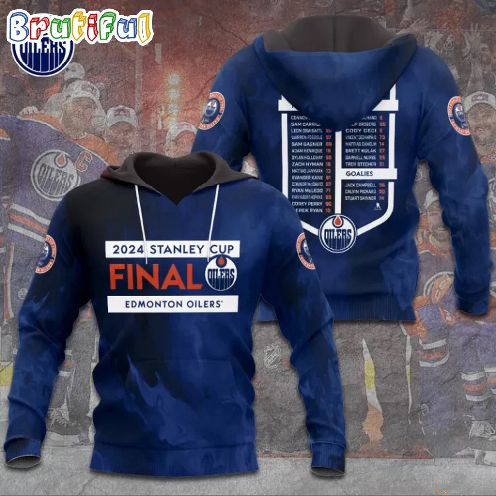 NHL Edmonton Oilers 2024 Stanley Cup Finals 3D Hoodie