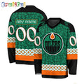 NHL Edmonton Oilers Jersey Special St.Patrick’s Day Design Hockey Jersey