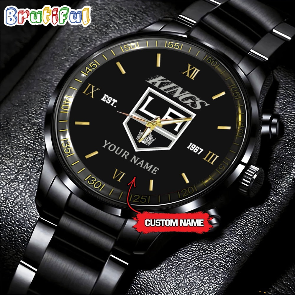NHL Los Angeles Kings Black Fashion Watch Custom Hockey Game Time