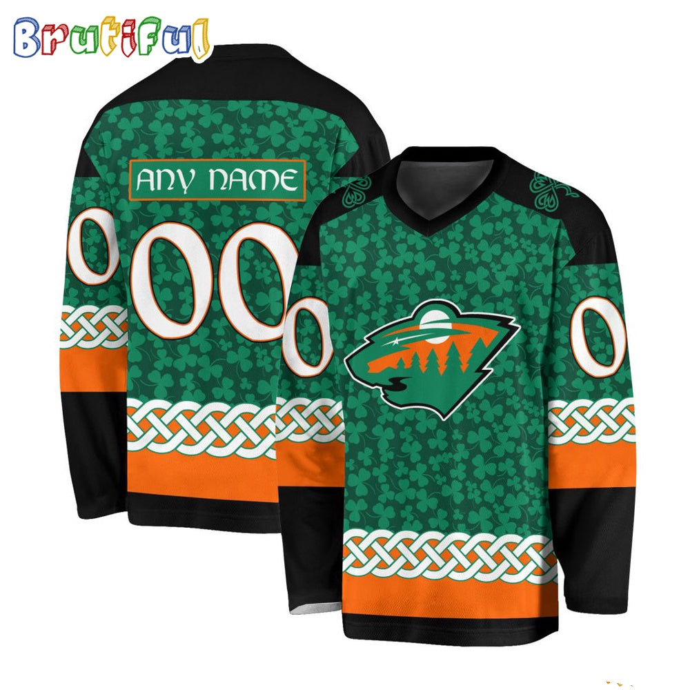 NHL Minnesota Wild Jersey Special St.Patrick’s Day Design Hockey Jersey