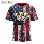 NHL Nashville Predators Happy Independence Day The 4th Of July 3D T Shirt
