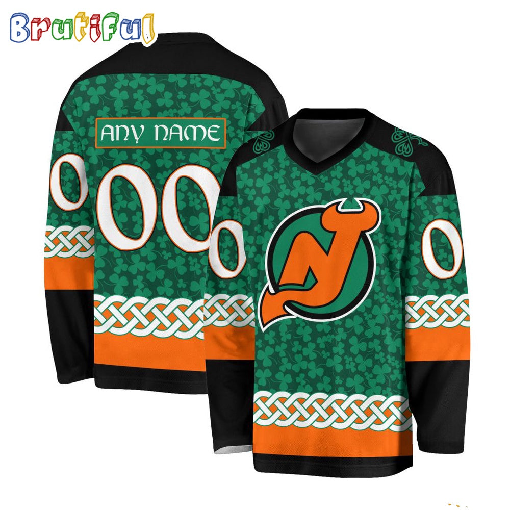 NHL New Jersey Devils Jersey Special St.Patrick’s Day Design Hockey Jersey