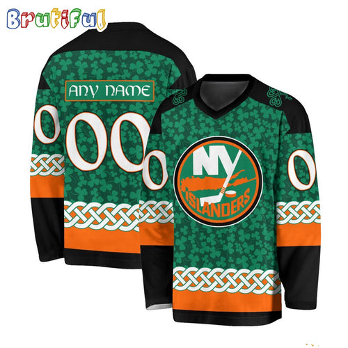 NHL New York Islanders Jersey Special St.Patrick’s Day Design Hockey Jersey