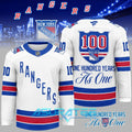 NHL New York Rangers 100th Anniversary White Hockey Jersey