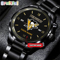 NHL Pittsburgh Penguins Black Fashion Watch Custom Hockey Game Time