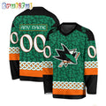 NHL San Jose Sharks Jersey Special St.Patrick’s Day Design Hockey Jersey