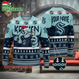 NHL Seattle Kraken Santas Icebreaker Ugly Christmas Sweater