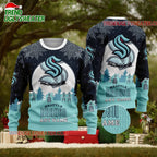 NHL Seattle Kraken Sleigh Ride Adventure Ugly Christmas Sweater