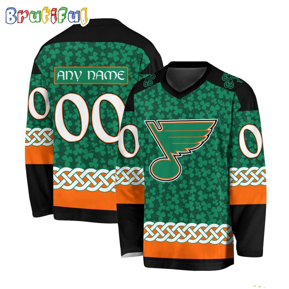 NHL St. Louis Blues Jersey Special St.Patrick’s Day Design Hockey Jersey