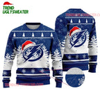 NHL Tampa Bay Lightning Santa Hat Ugly Christmas Sweater