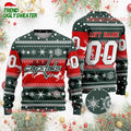 NHL Washington Capitals Reindeer Snowflake Personalized Name & Number Ugly Christmas Sweater