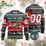 NHL Washington Capitals Reindeer Snowflake Personalized Name & Number Ugly Christmas Sweater