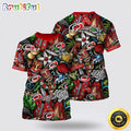 NHL Carolina Hurricanes All Over Print T Shirt Tropical Tiki Pattern Summer T Shirt
