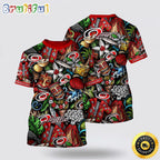 NHL Carolina Hurricanes All Over Print T Shirt Tropical Tiki Pattern Summer T Shirt