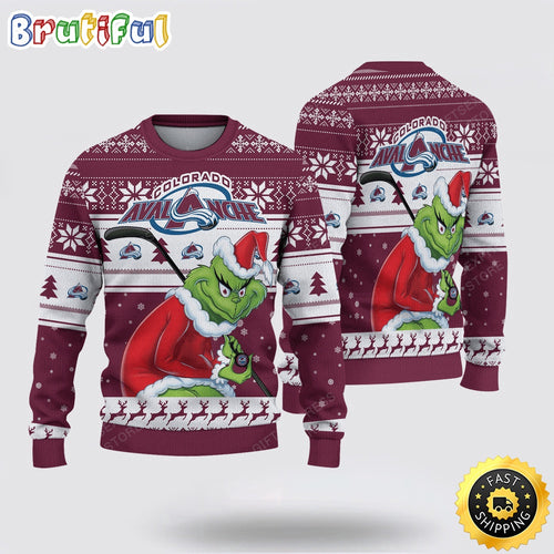 NHL Colorado Avalanche Ugly Sweater Grinch Christmas Sweater