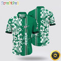 NHL Dallas Stars Hawaiian Shirt Tropical Apricot Blossom Pattern Summer Hawaiian Shirt