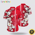 NHL Detroit Red Wings Hawaiian Shirt Tropical Hepatica Floral Pattern Summer Hawaiian Shirt