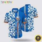 NHL New York Islanders Hawaiian Shirt Tropical Apricot Blossom Pattern Summer Hawaiian Shirt