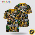 NHL Pittsburgh Penguins All Over Print T Shirt Tropical Tiki Pattern Summer T Shirt