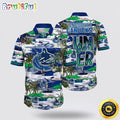 NHL Vancouver Canucks Hawaiian Shirt Tropical Desert Island Motif Summer Hawaiian Shirt