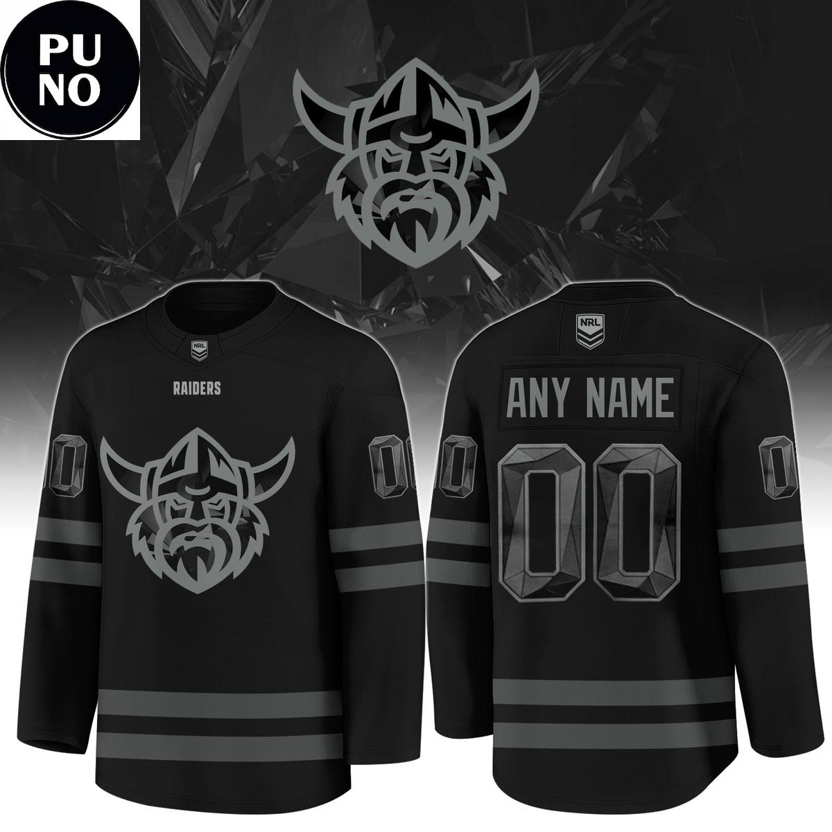 NRL Canberra Raiders 2026 Blackout Personalized Hockey Jersey
