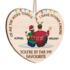 You Are My Favorite - Christmas Gift For Couples, Husband, Wife - Personalized Custom Shaped Wooden Ornament