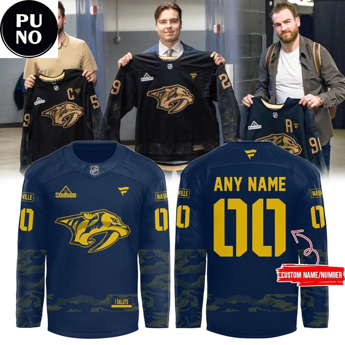 Nashville Predators Military Appreciation 2026 Personalized Hockey Jersey