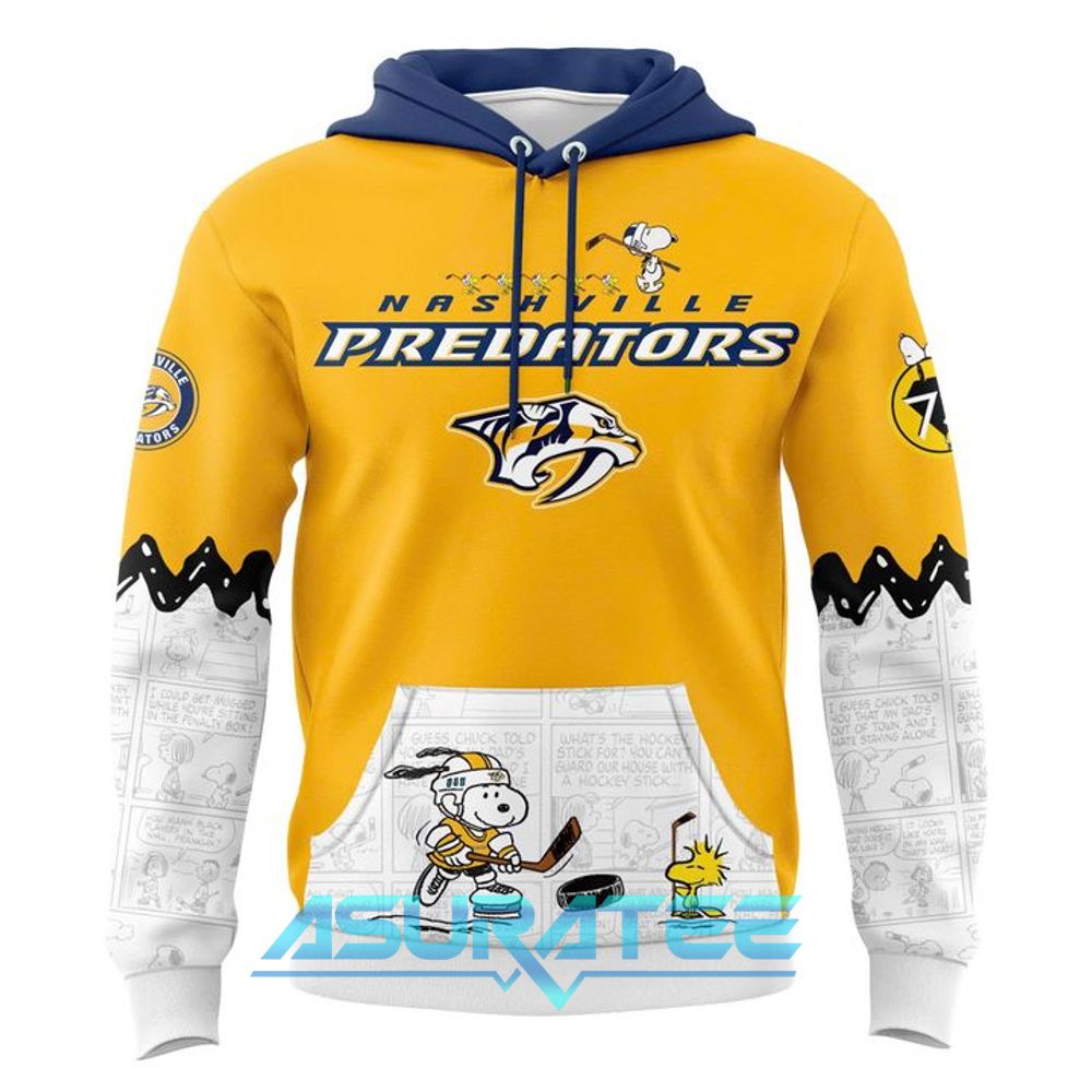 Nashville Predators ”Peanuts Night” 2026 Snoopy Special Hoodie, Cap