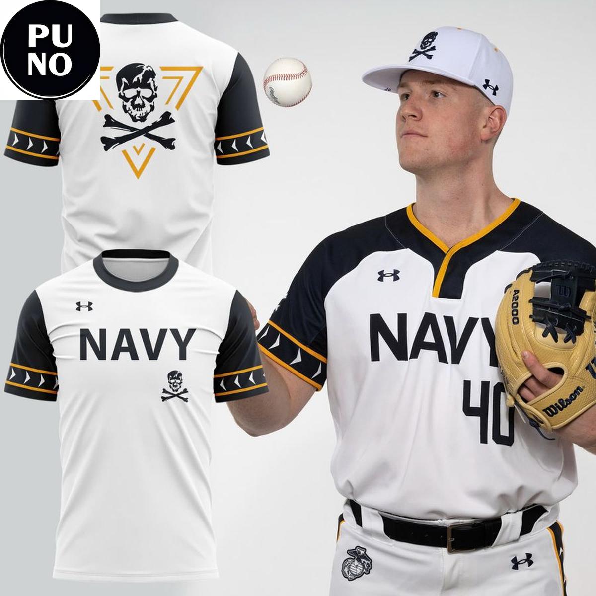 Navy Baseball Jolly Rogers 2026 Fear the Bones Hoodie T-Shirt