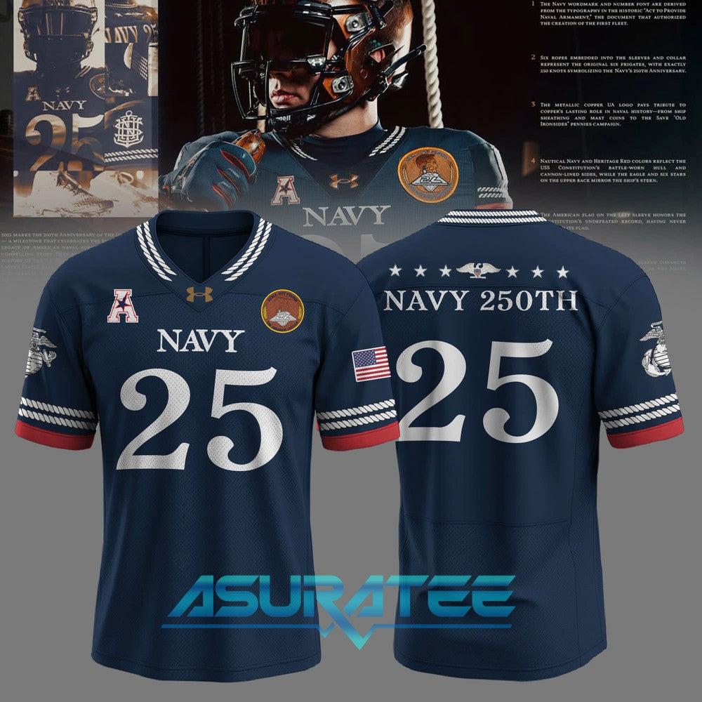 Navy Midshipmen 250th Anniversary Uniform Football Jersey