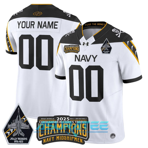 Navy Midshipmen Jolly Rogers 2025 Commander-In-Chief’s Trophy Champions Jersey
