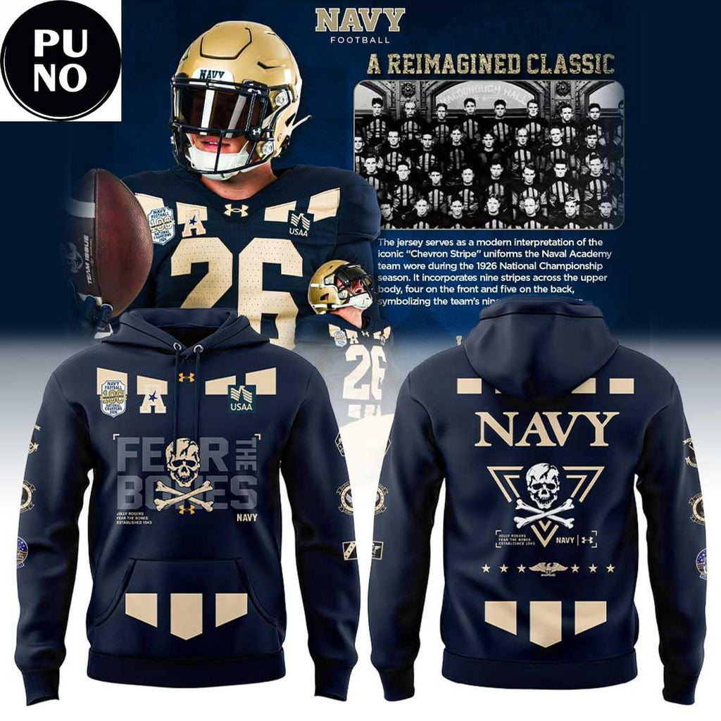 Navy Under Armour 100th Anniversary 2026 Fear The Bones Hoodie