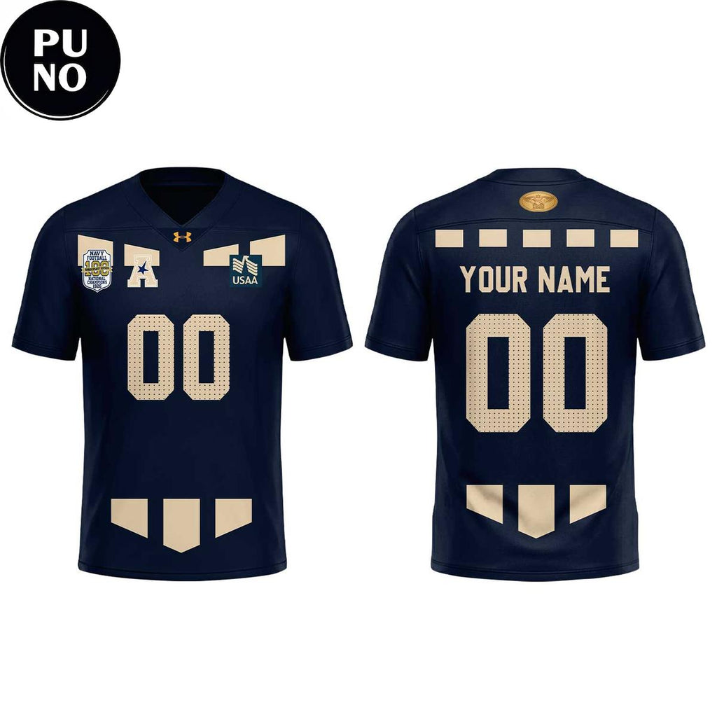 Navy Under Armour 100th Anniversary 2026 Replica Personalized Football Jersey